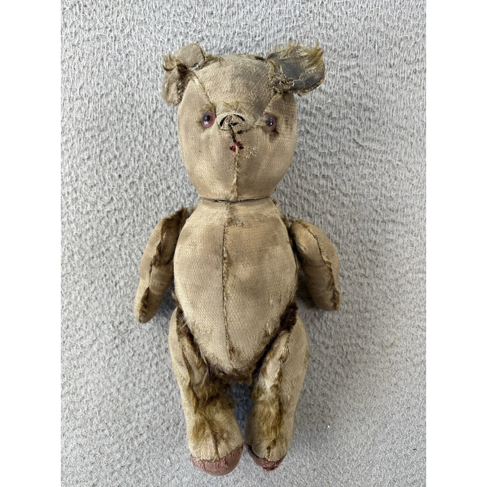 Antique Teddy Bear 15" Mohair Fully‎ Jointed Glass Eyes Depression Era